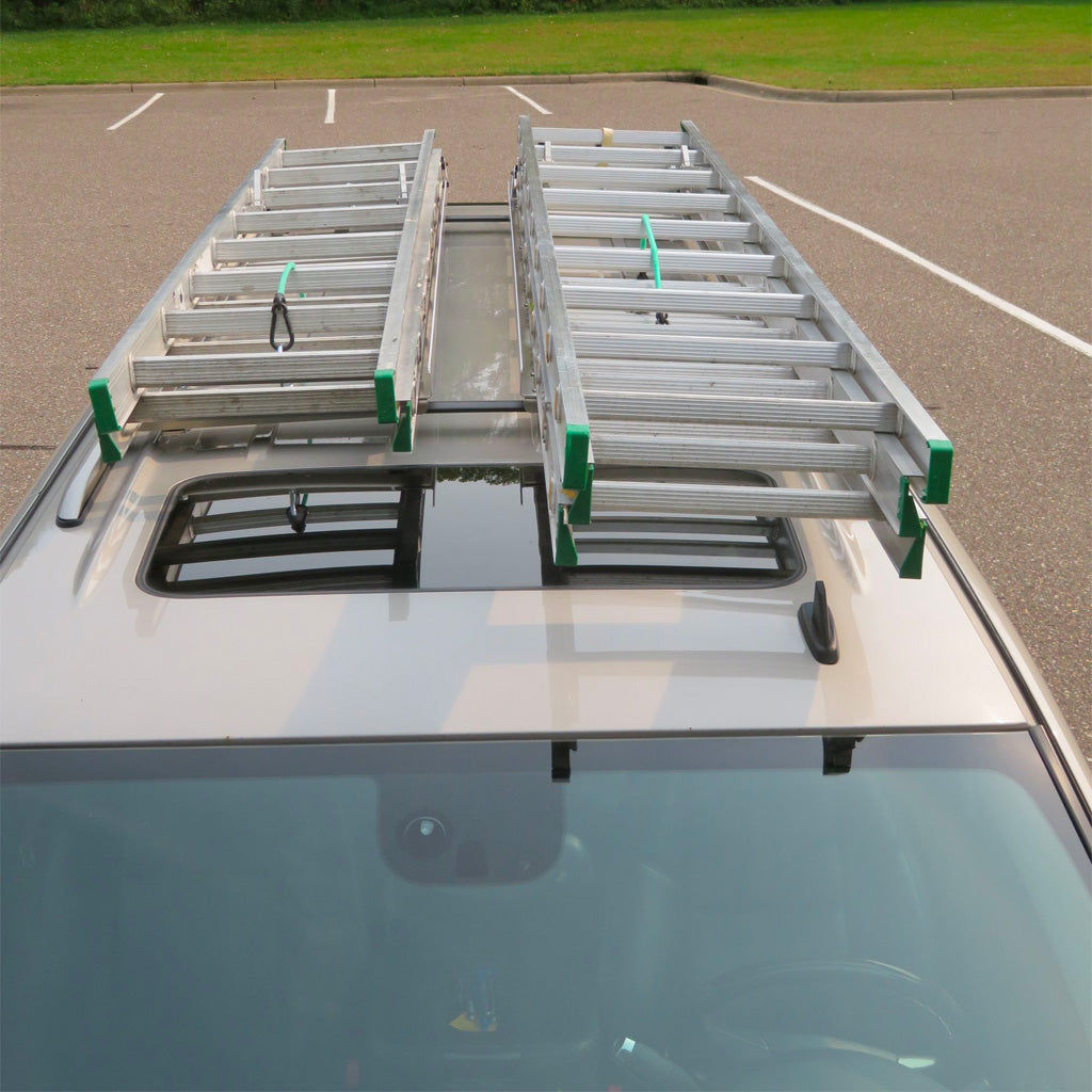 Two EX-6 Extension Ladder Racks Mounted with ladders