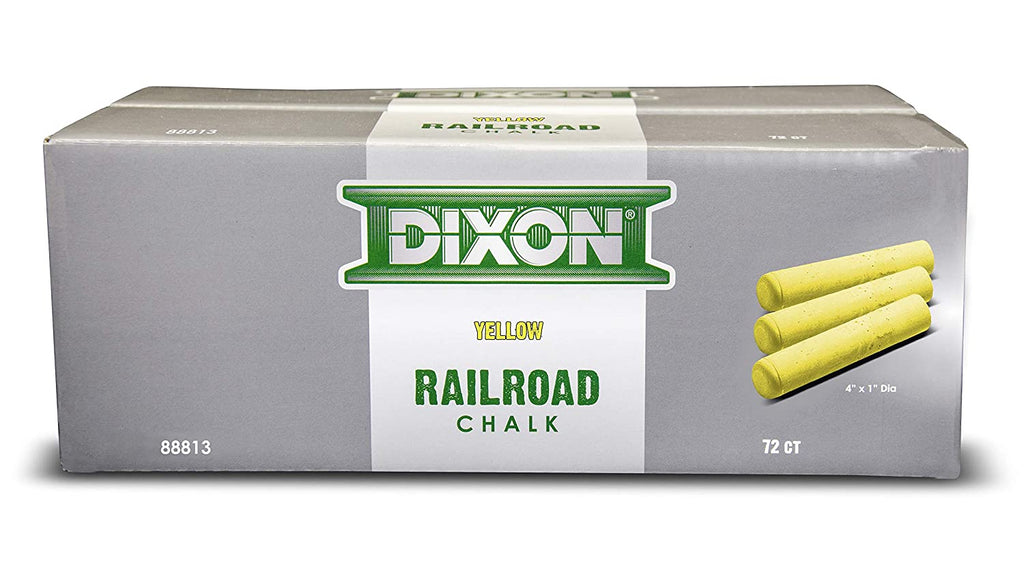 Dixon - 464-88813 Industrial Railroad Crayon Chalk with Tapered 4" X 1" Sticks, Yellow, 72-Pack (88813)