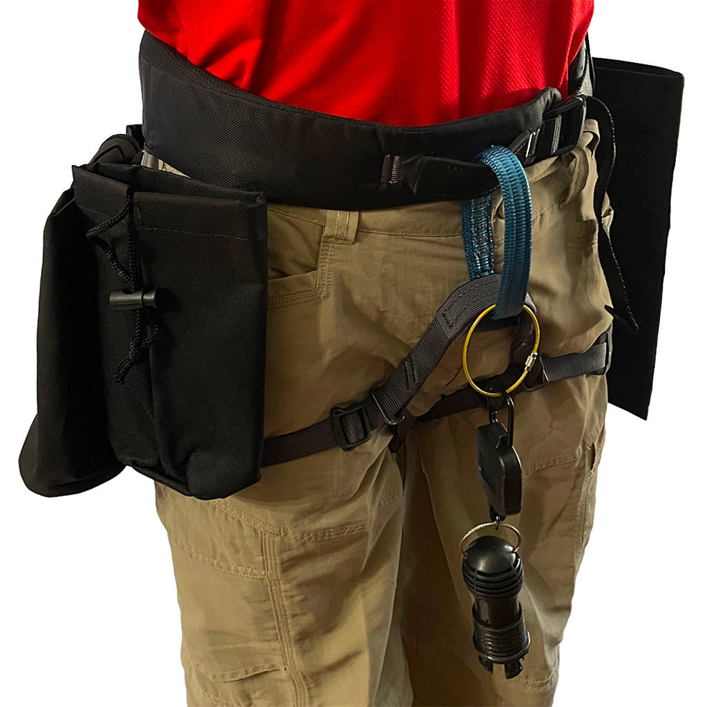 Harness pouch set shown mounted on the harness